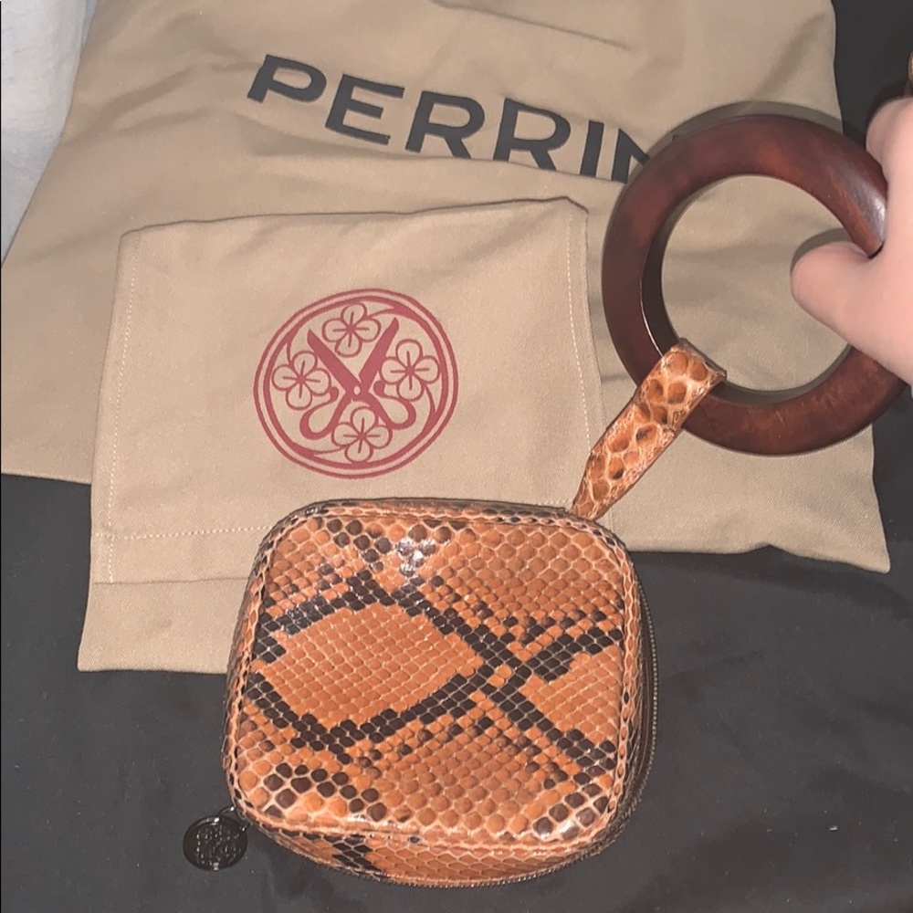 PERRIN snake skin wristlet mini bag